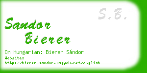 sandor bierer business card